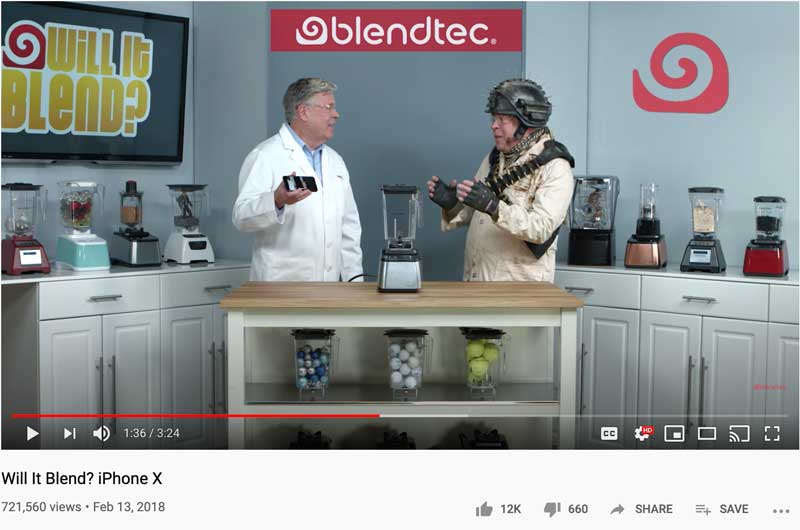Youtube will it blend iphone x