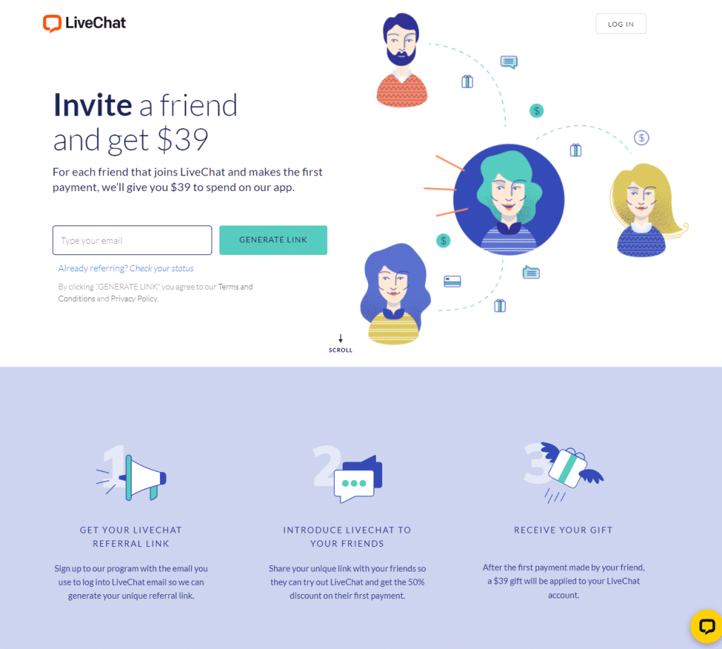 livechat referral program
