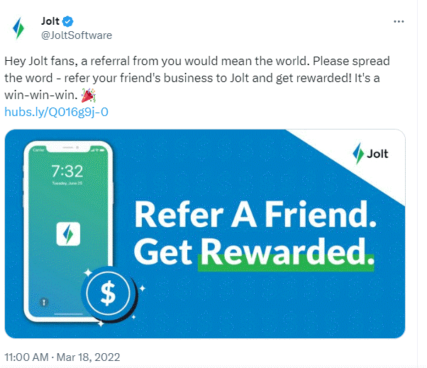 jolt b2b referral program promotion