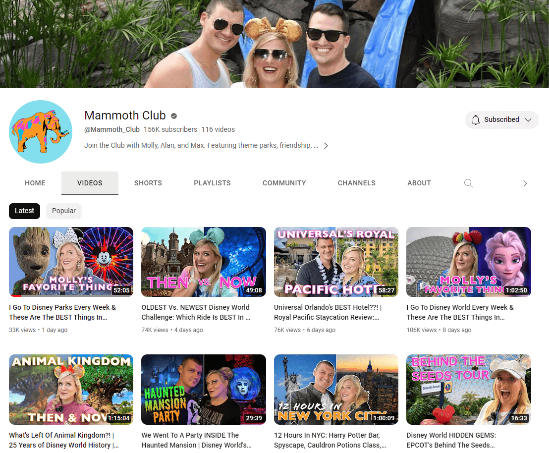 mammoth club video influencers